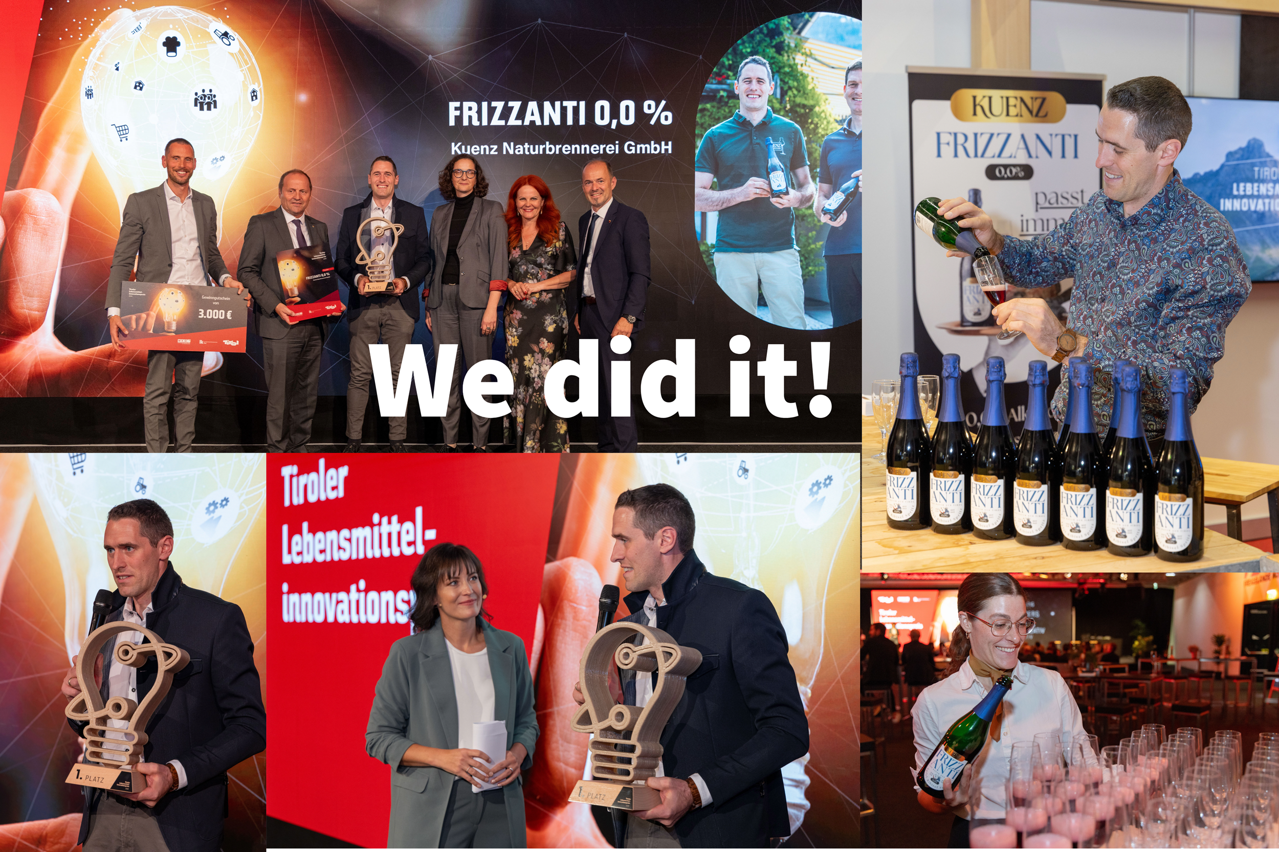 🎉 Unser KUENZ FRIZZANTI 0,0 % belegt den 1.Platz beim Lebensmittelinnovationspreis Tirol. ❤️